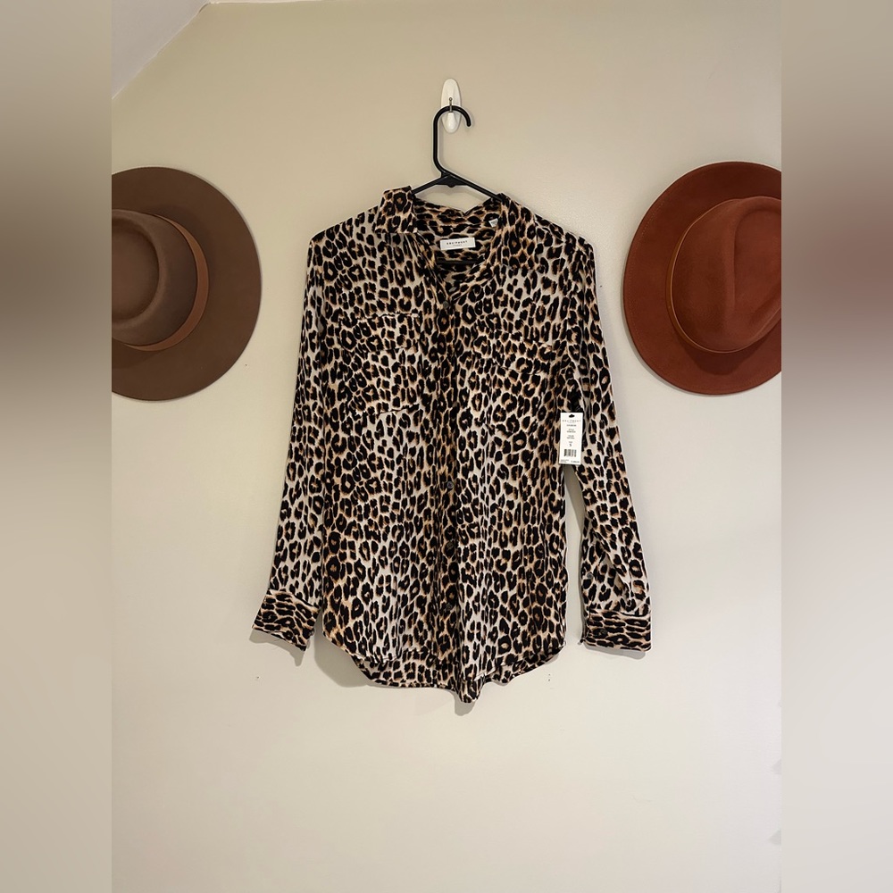 NWT silk button down